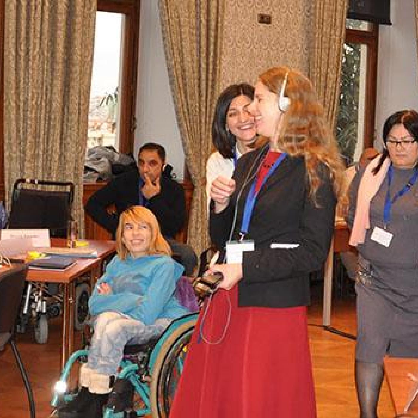 IFES Inclusion Advisor Virginia Atkinson leads a training for European disabled persons’ organizations to improve their advocacy and outreach skills.